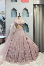 "IVORY SHIMMER FLARED LEHENGA" image 0