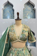 "SAGE GREEN GRACE LEHENGA" image 1