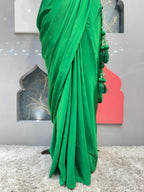 "EMERALD MIRROR MUSE DRAPE SAREE" image 3