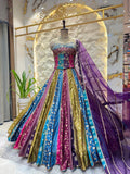 "NOOR-E- RANG PATCHWORK LEHENGA" image 0