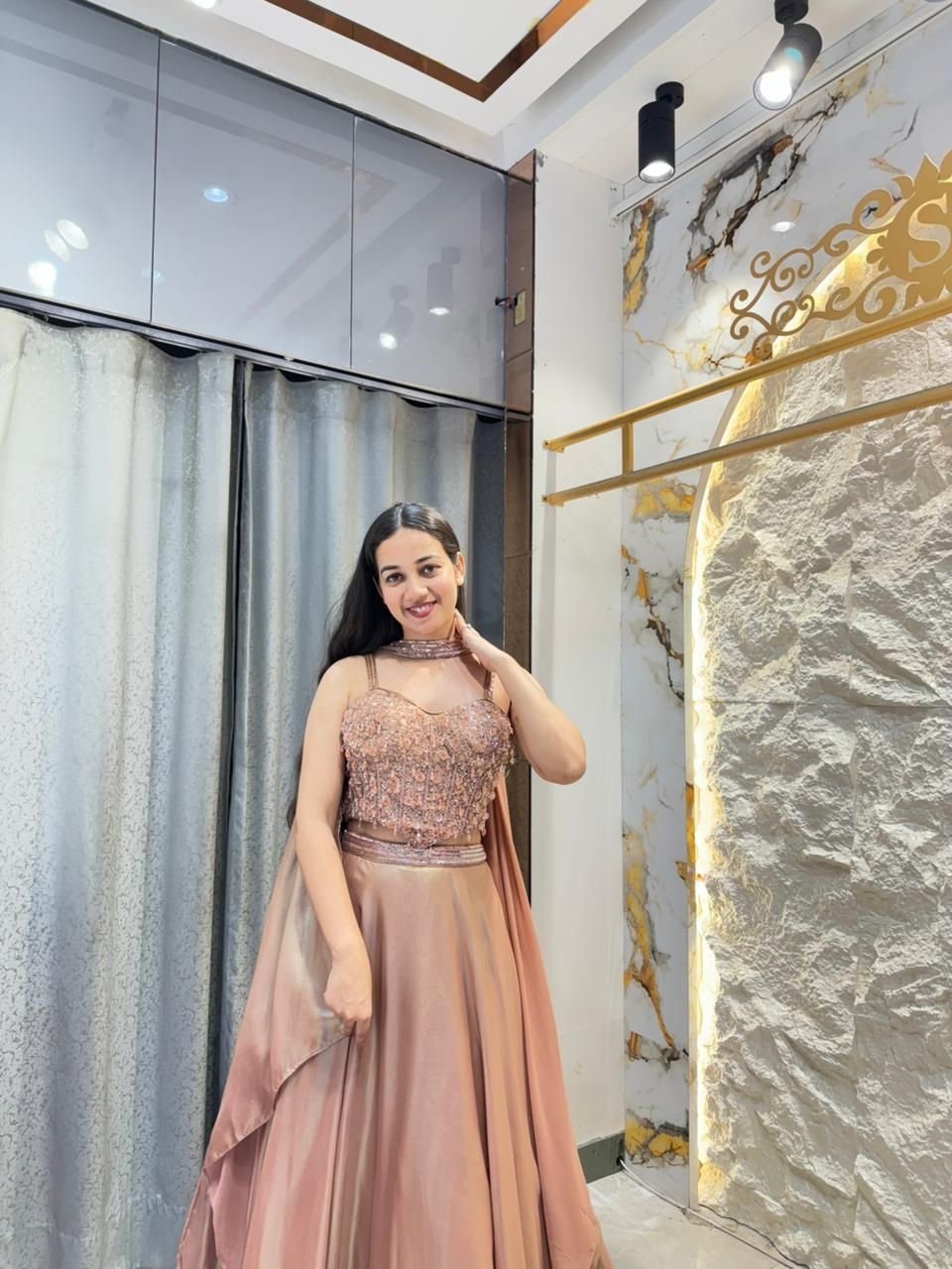 "ROSE GOLD RADIANCE LEHENGA" image 3