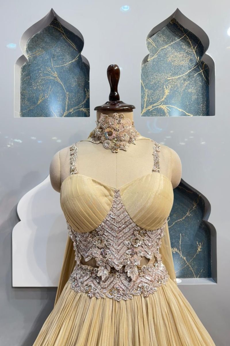 "CHAMPAGNE GOLD COUTURE LEHENGA" image 1