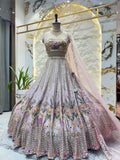 "BLUSH BLOSSOM EMBROIDERED LEHENGA" image 0