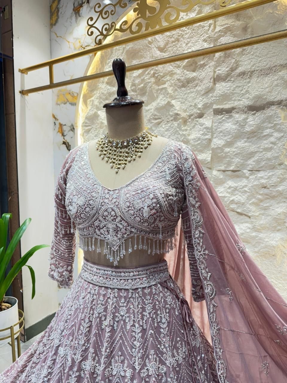 "BLUSH ROYALE EMBROIDERED LEHENGA" image 3