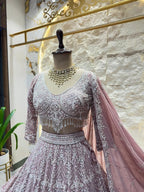 "BLUSH ROYALE EMBROIDERED LEHENGA" image 3