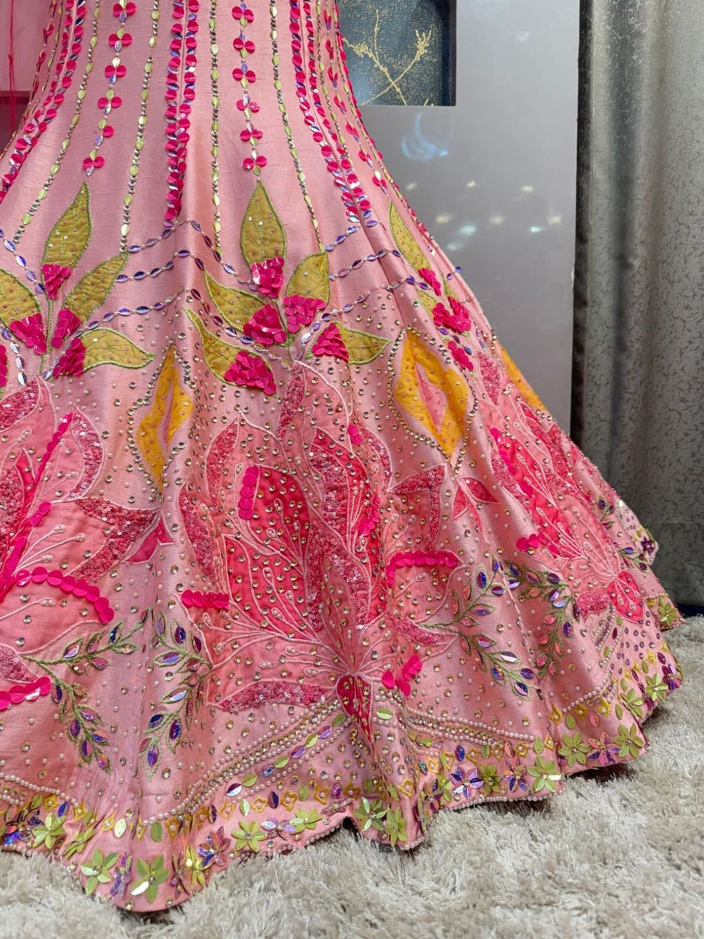 " BLUSH PINK FLORAL EMBROIDERED MERMAID" image 3