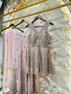 " BLUSH PINK EMBROIDERED SHARARA GARARA SUIT" image 0