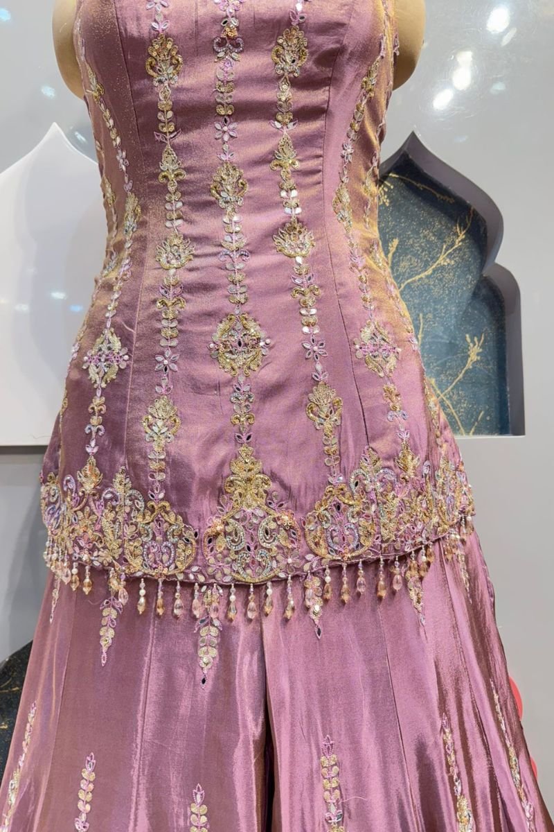"DUSTY ROSE ELEGANCE GHARARA SET" image 4