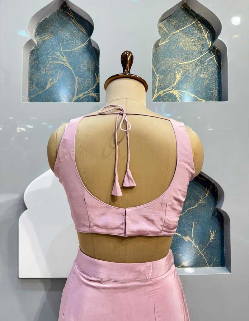 "BLUSH PINK DRAPED INDO WESTERN" image 4