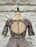 "ETHEREAL GARDEN GREY LEHENGA" image 5