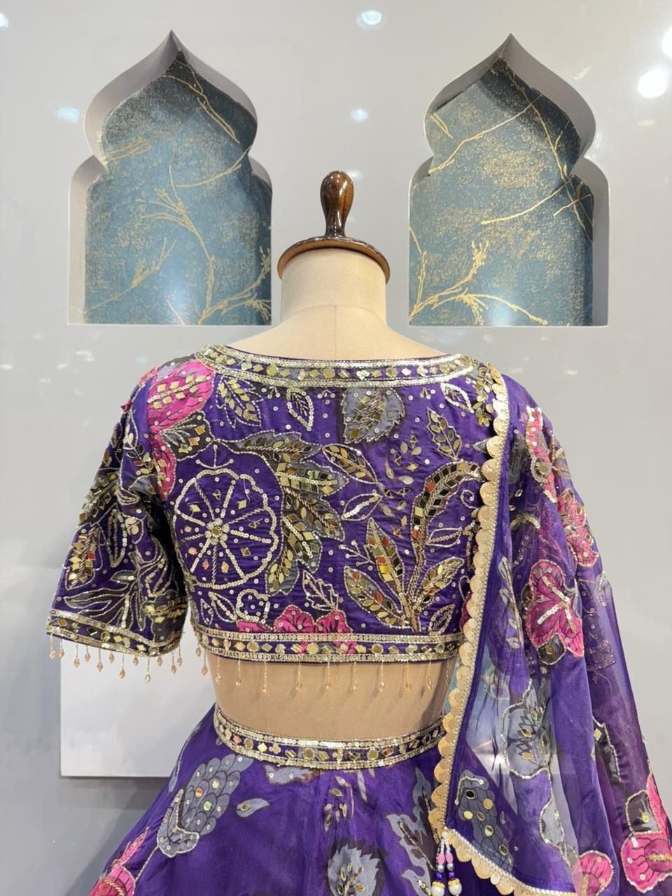 "ROYAL VIOLET BLOOM LEHENGA" image 4