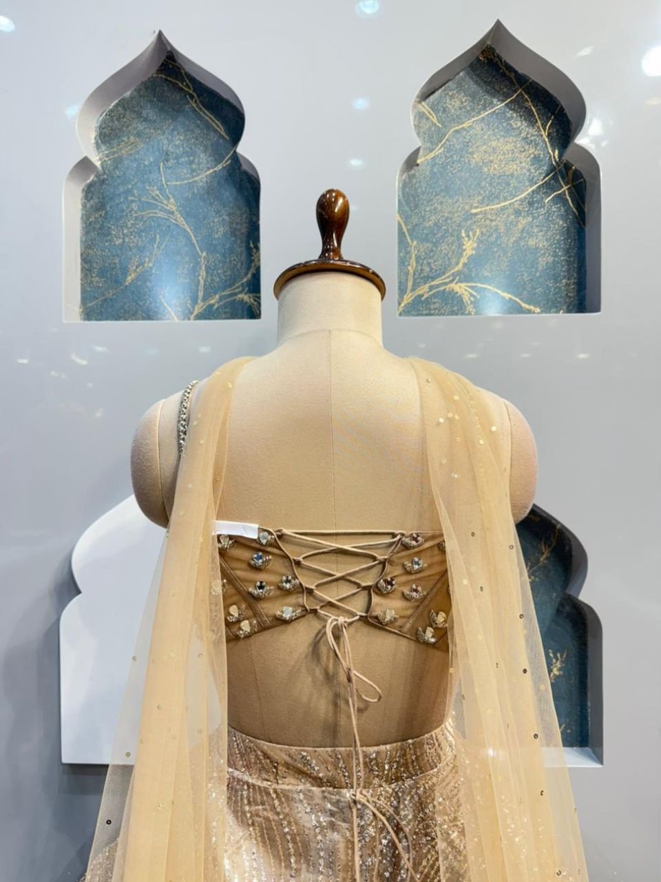 "CHAMPAGNE STARDUST LEHENGA" image 4