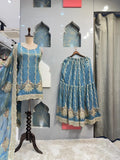 "ROYAL TEAL EMBROIDERED SHARARA" image 0