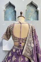 "ROYAL LAVENDER ZARI LEHENGA" image 5