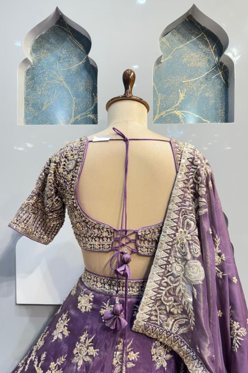 "ROYAL LAVENDER ZARI LEHENGA" image 5