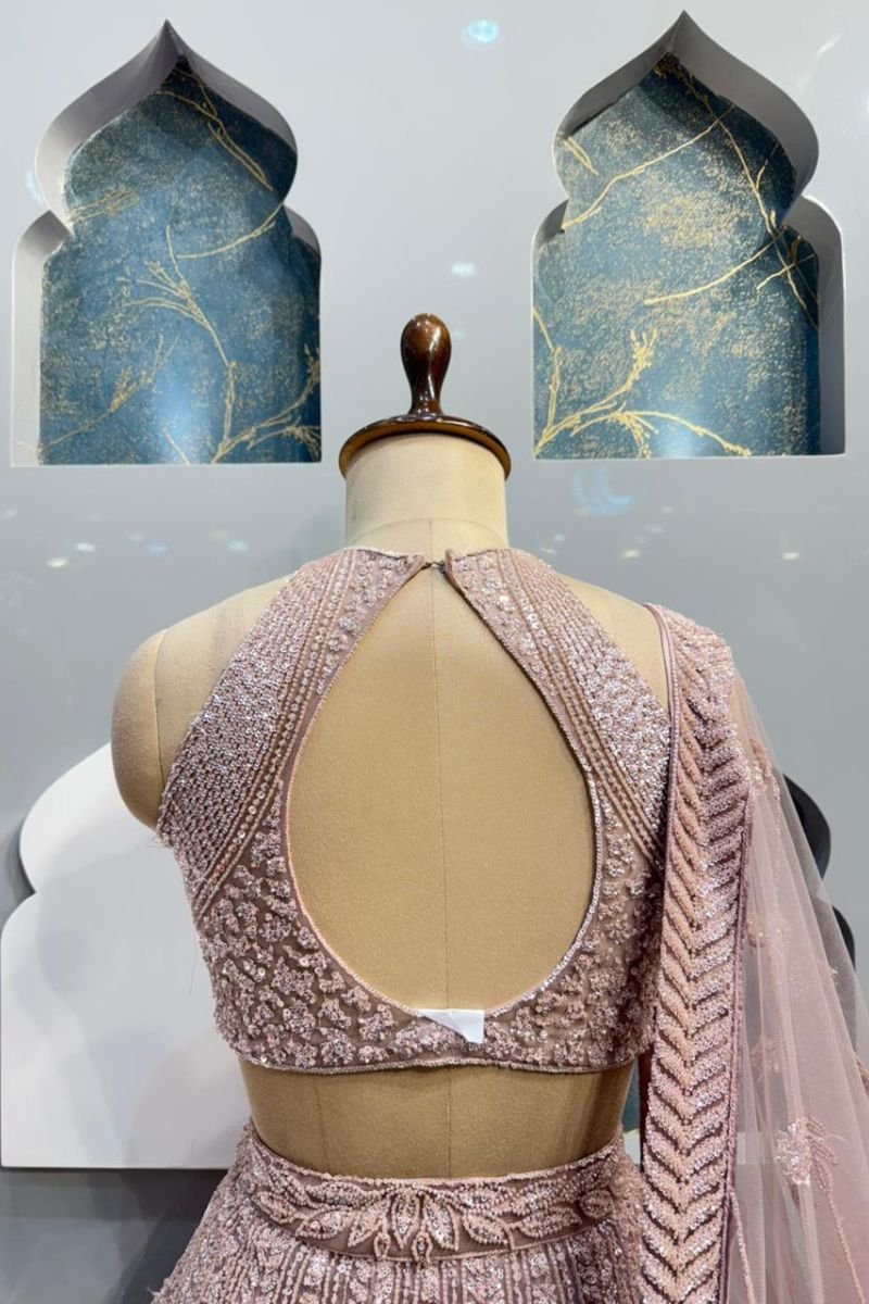 "IVORY SHIMMER FLARED LEHENGA" image 5