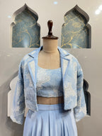 " SKY BLUE CONTEMPORARY INDO-WESTERN" image 1