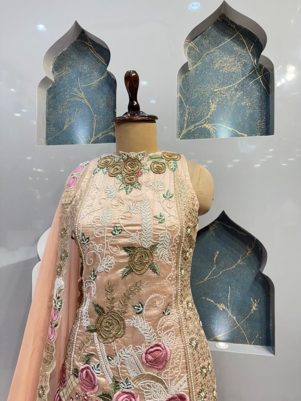 "ROSE BLUSH EMBROIDERED SHARARA" image 2