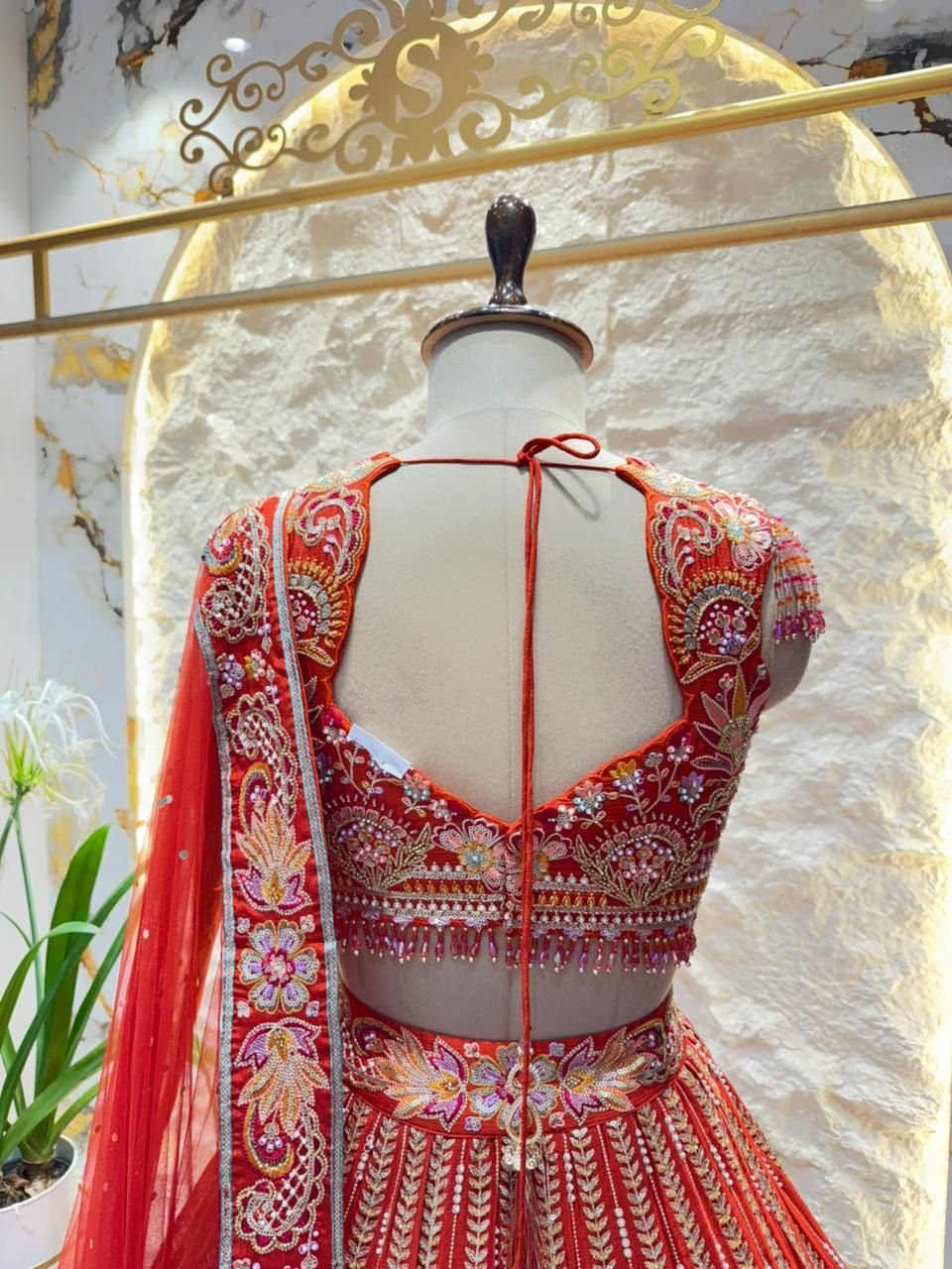 "CRIMSON VEIL COUTURE LEHENGA" image 4