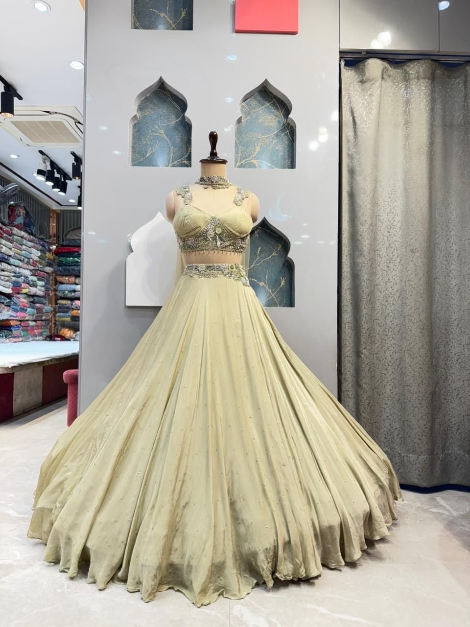 "GOLDEN MIST DESIGNER LEHENGA" image 0