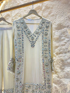 "IVORY MIRROR EMBELLISHED SUIT" image 2