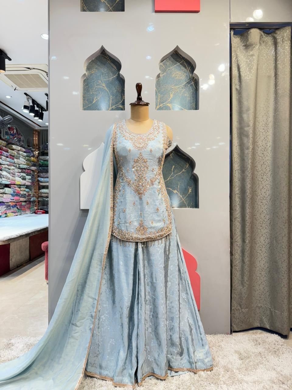 "POWDER BLUE ELEGANCE SHARARA" image 0