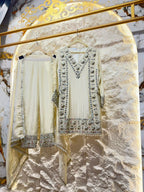"IVORY MIRROR EMBELLISHED SUIT" image 0