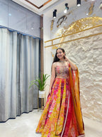 "SUNSHINE ROYALE PRINTED LEHENGA" image 4