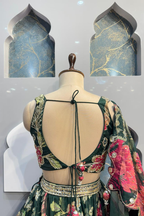 "ROYAL FERN BLOSSOM LEHENGA" image 5