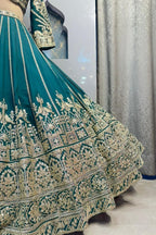 "TEAL ZARI ELEGANCE LEHENGA" image 3