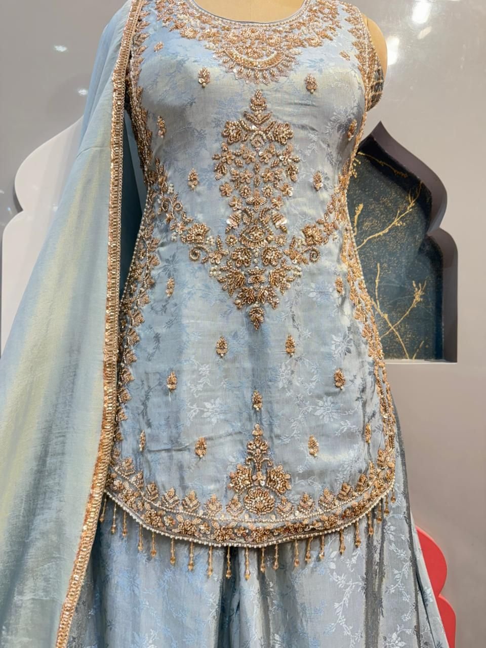 "POWDER BLUE ELEGANCE SHARARA" image 3