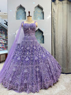 "LAVENDER ROYALE COUTURE LEHENGA" image 3