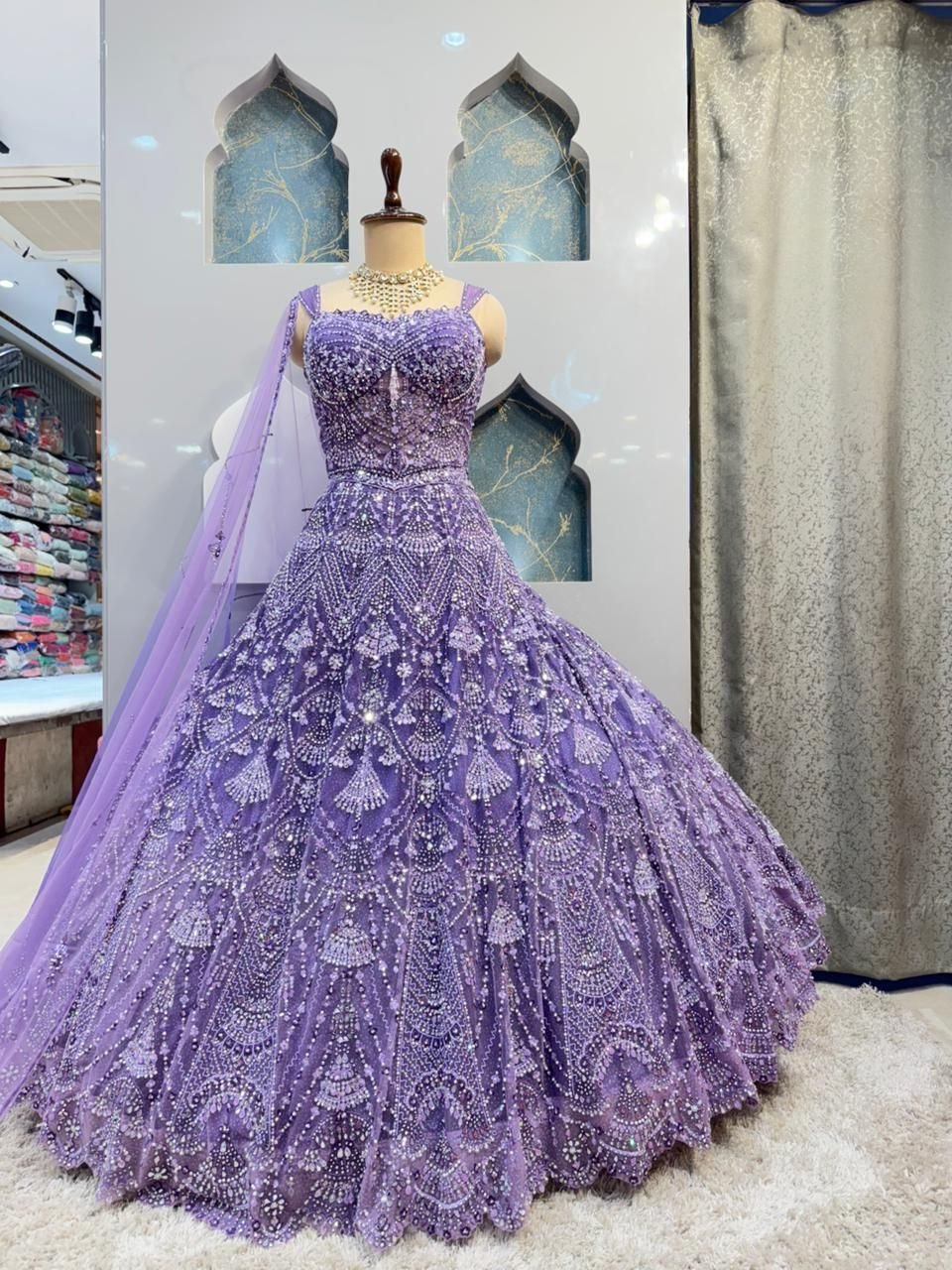 "LAVENDER ROYALE COUTURE LEHENGA" image 3