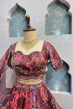 "WINE BLOOSOM LEHENGA" image 2