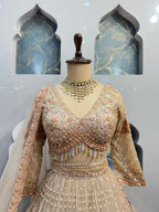 "PEACOCK ROYALE EMBROIDERED LEHENGA" image 1