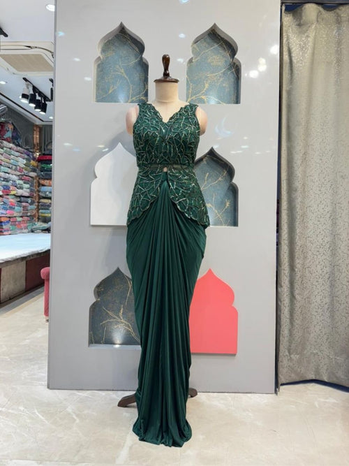 "ROYAL FOREST GREEN DRAPE ENSEMBLE" image 0