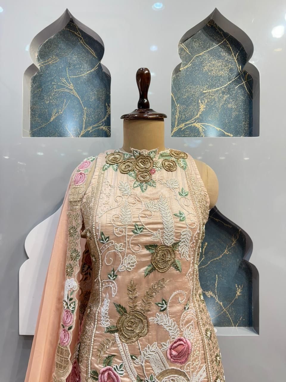 "ROSE BLUSH EMBROIDERED SHARARA" image 1