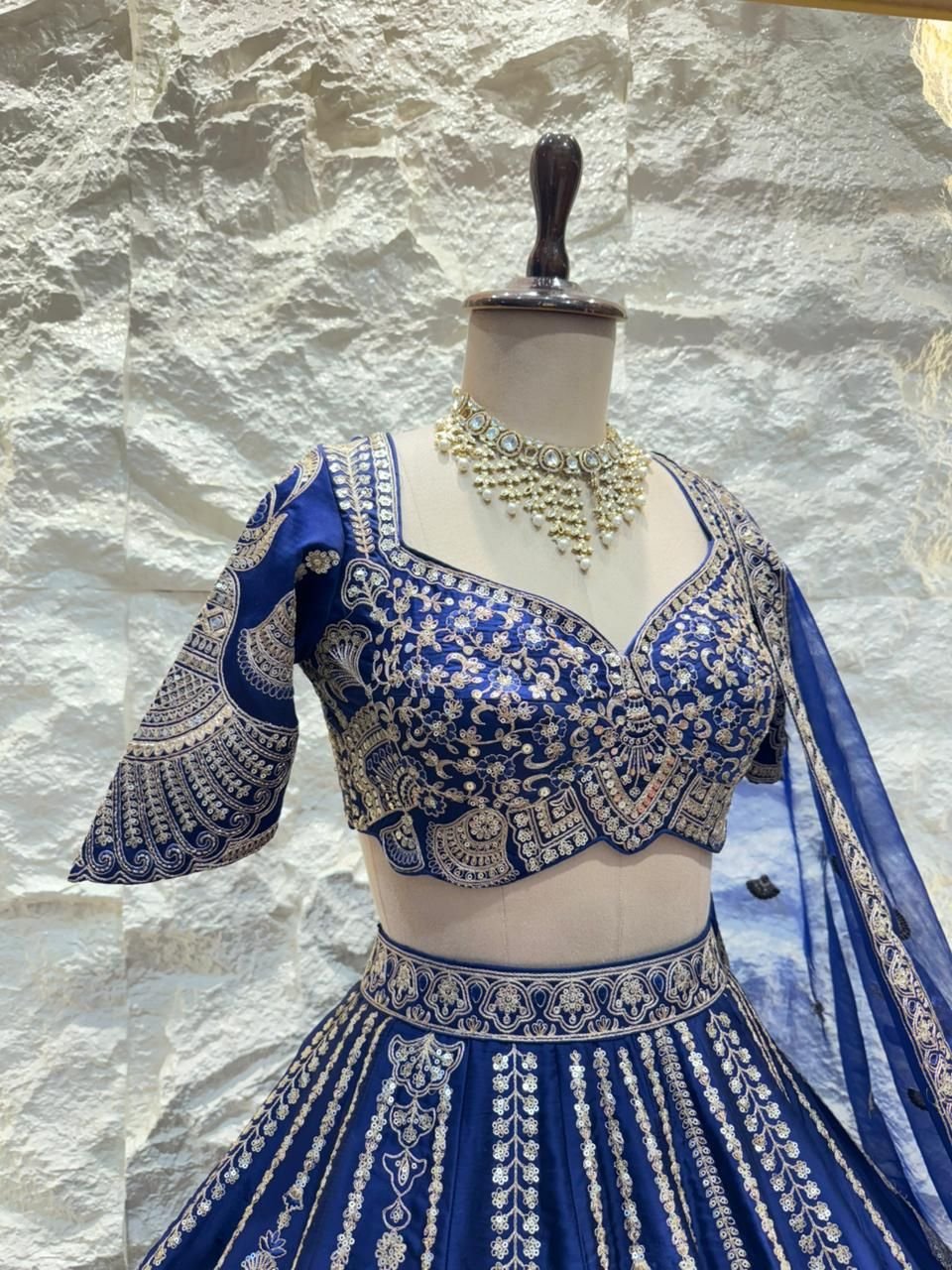 "ROYAL NAVY BLUE LEHENGA" image 3
