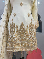 "IVORY GOLD ROYAL SHARARA GARARA SUIT" image 2