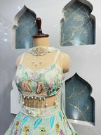 "MINT TO LAVENDER OMBRE LEHENGA" image 2