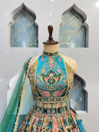 "ROYAL TURQUOISE HERITAGE LEHENGA" image 1