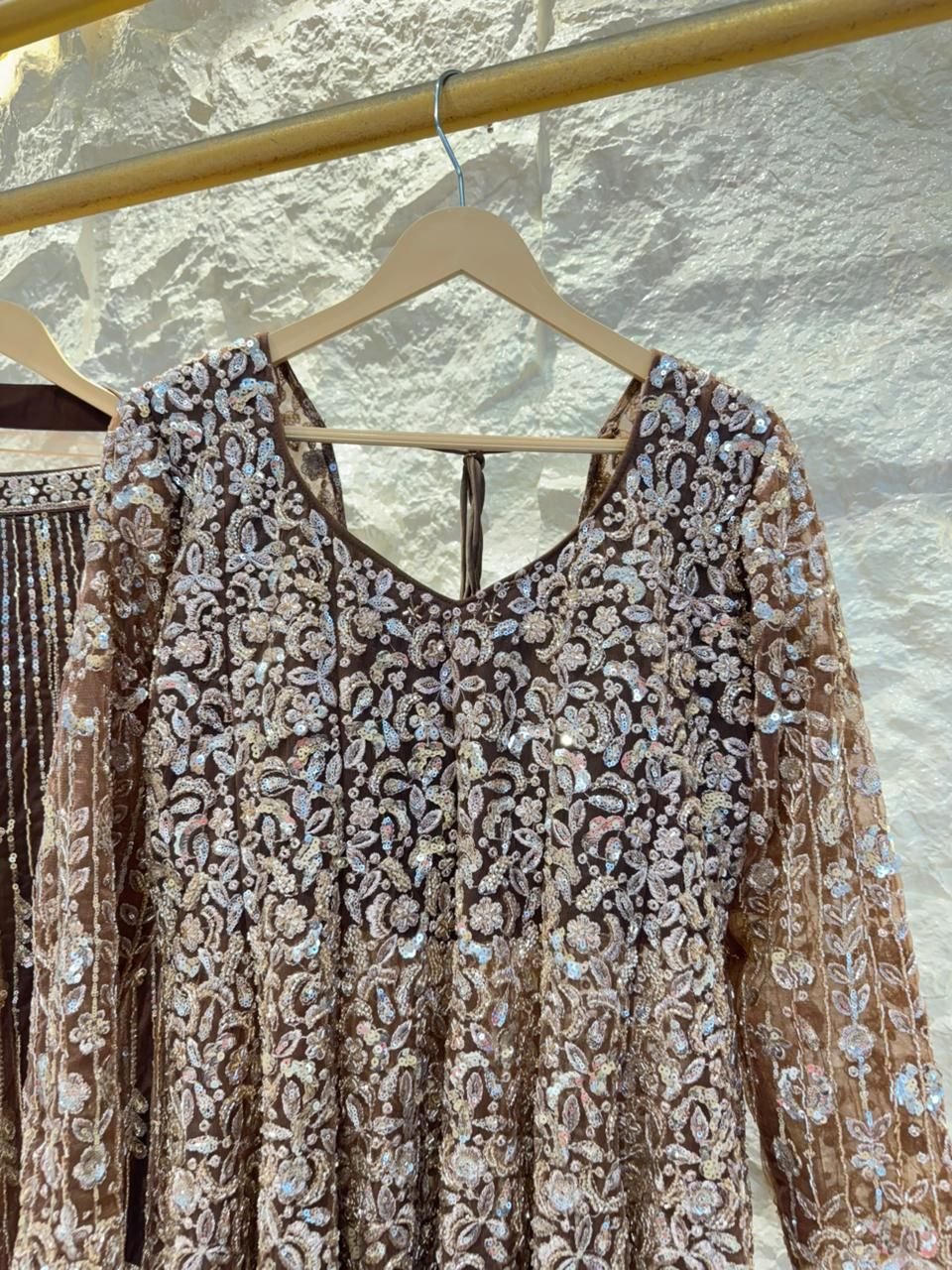 "MOCHA NOOR EMBROIDERED SHARARA" image 2