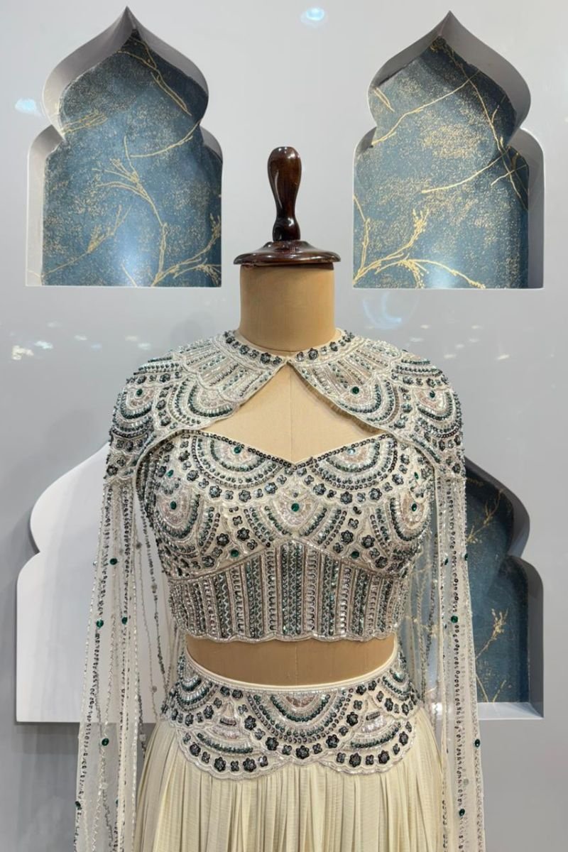 "IVORY OPULENCE CAPE INDO WESTERN" image 1