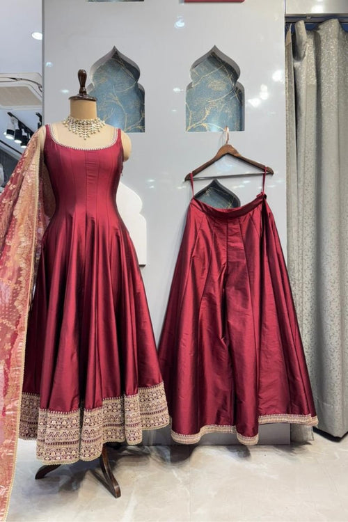 "WINE ELEGANCE SHARARA SUIT" image 0