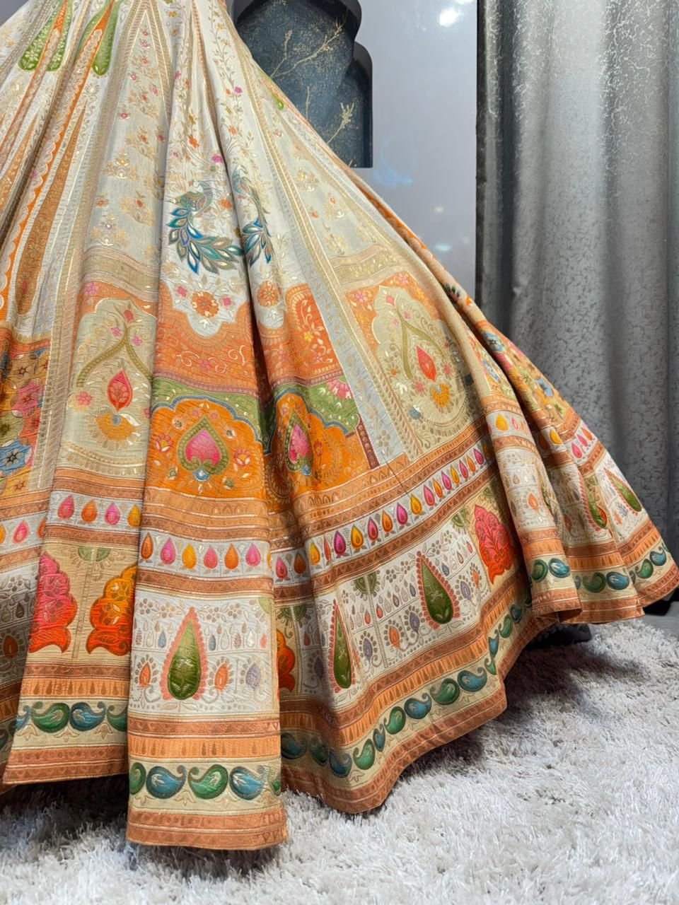 "PEACH GARDEN ROYALE LEHENGA" image 4