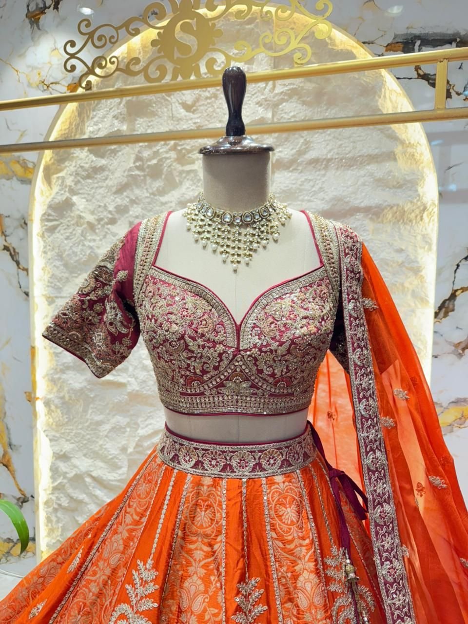 "SUNSET ROYALE EMBROIDERED LEHENGA" image 1
