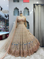 "PEACOCK ROYALE EMBROIDERED LEHENGA" image 0