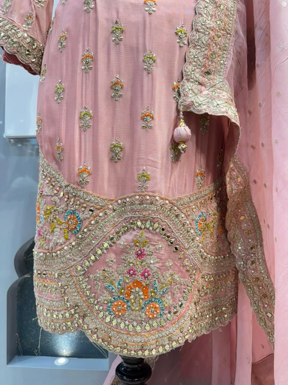 "BLUSH ROYALE EMBROIDERED SHARARA" image 5