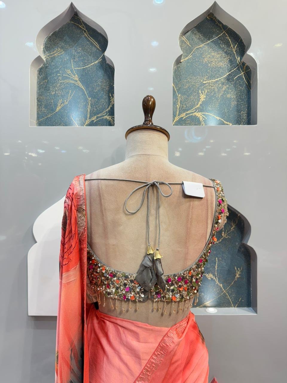 "ELEGANT CORAL PRINTED SAREES" image 4