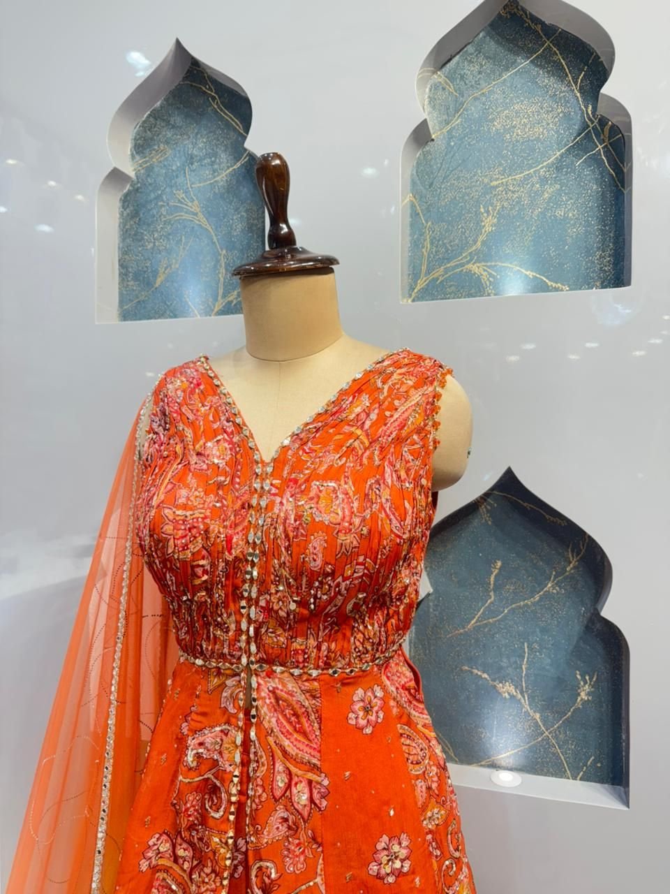 "SUNSET EMBER PEPLUM INDO-WESTERN" image 2